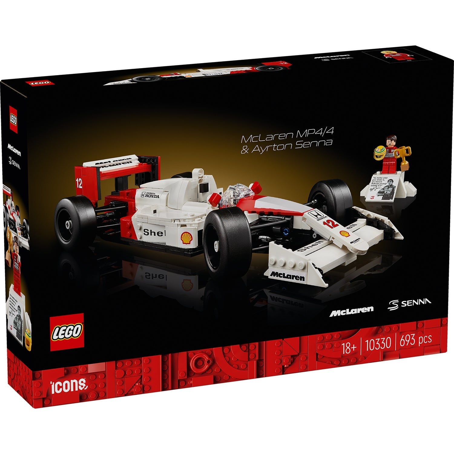 LEGO® ICONS™ McLaren MP4/4 & Ayrton Senna