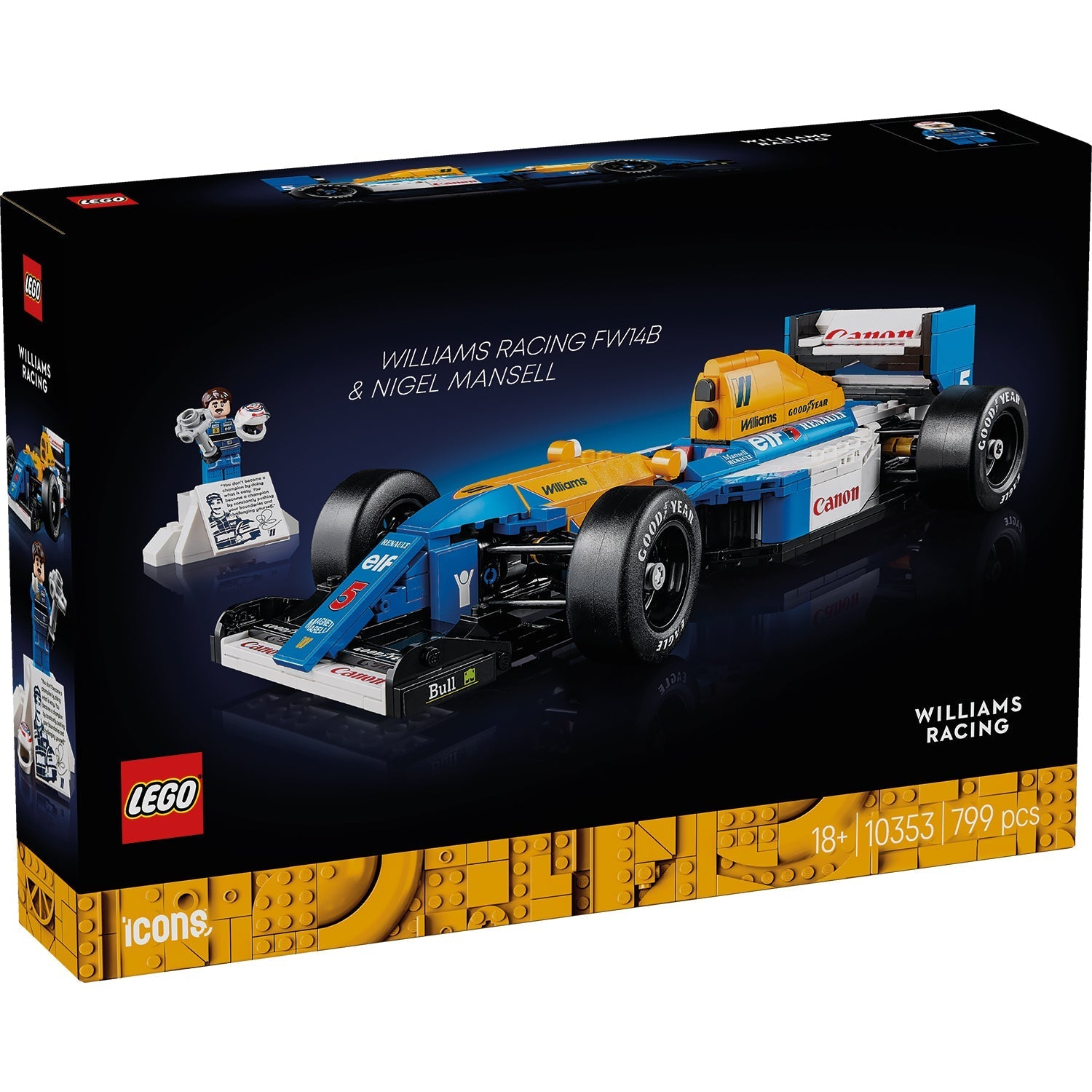 LEGO® ICONS™ Williams Racing FW14B & Nigel Mansell