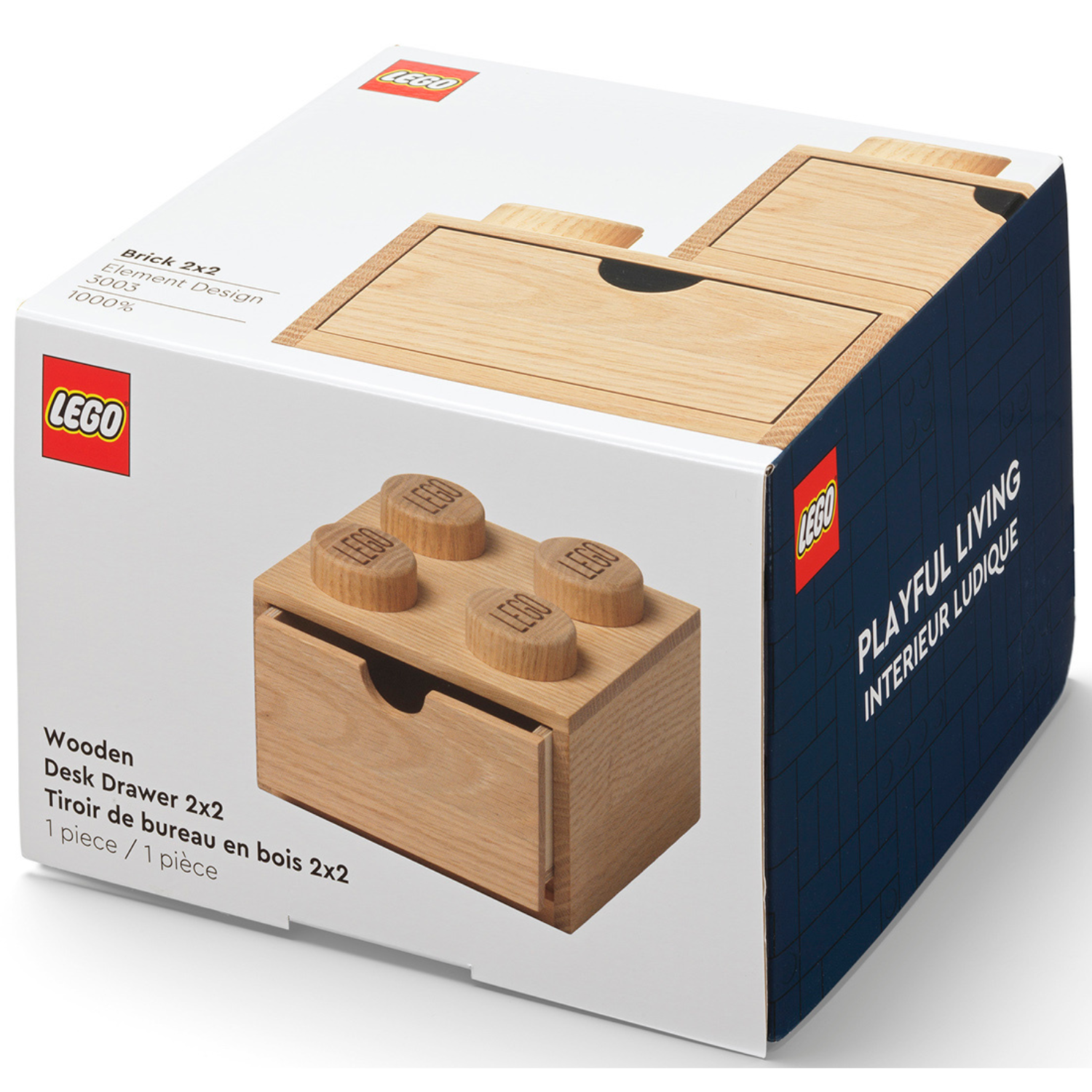 LEGO Wooden Desk Drawer 4 – Light Oak