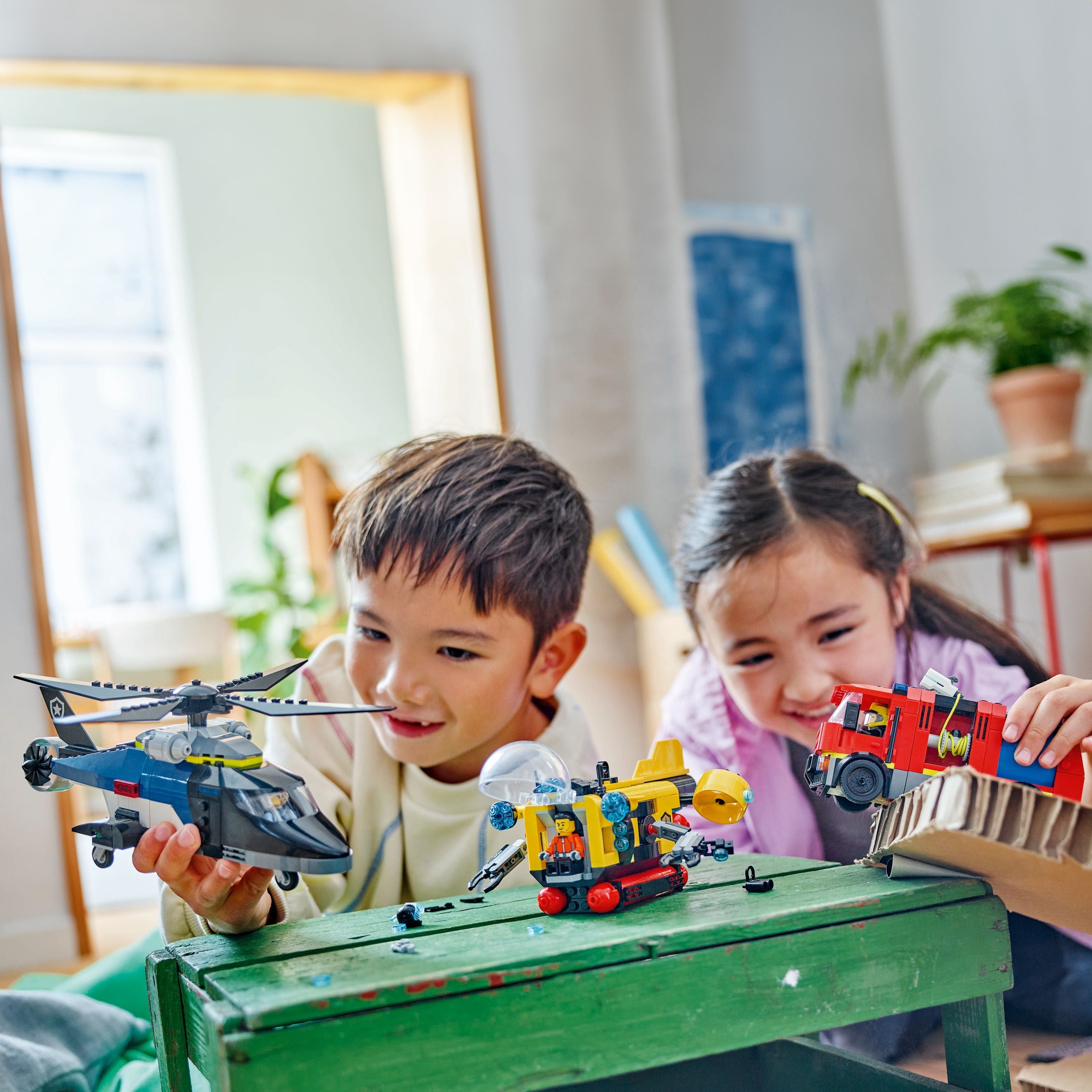 LEGO® City Helicopter, Fire Truck & Submarine Remix